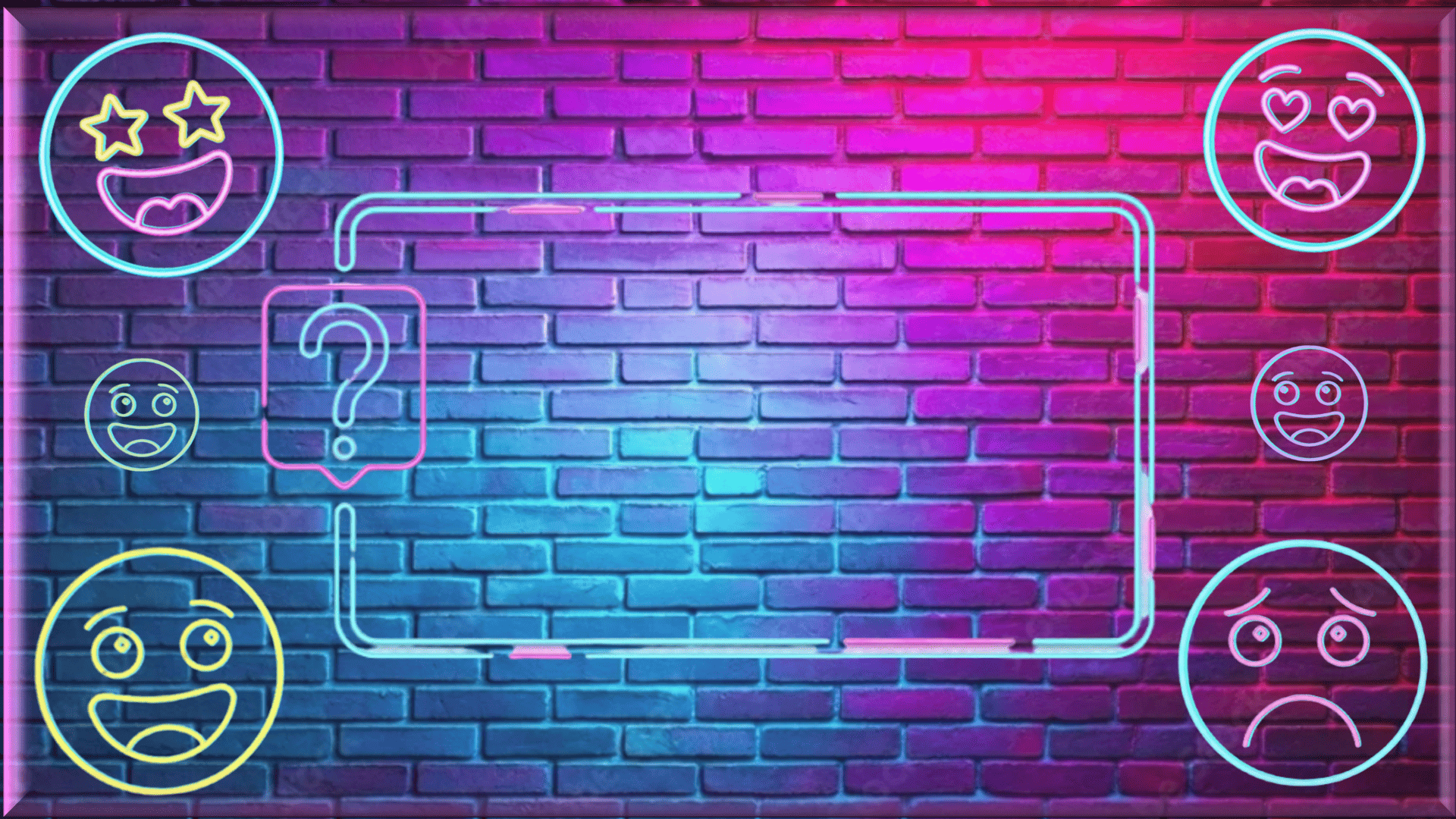 Cartel sobre fondo de ladrillo Neón 